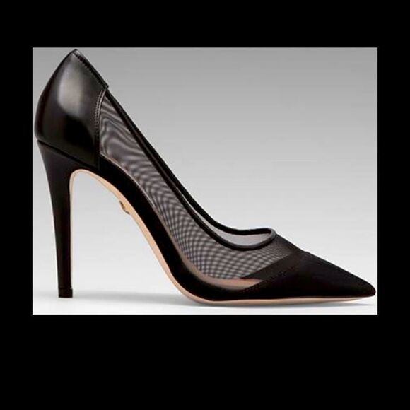 Diane Von Furstenberg Calf Leather & Mesh Heels 9 - Picture 2 of 8